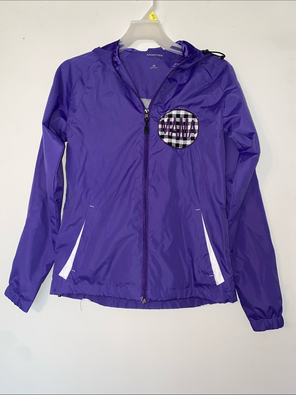 Sport-Tek Purple Hooded Ski Jacket with White Accents